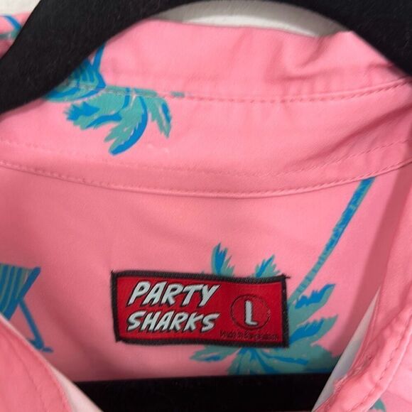 NWT Party Sharks Mens Mauve 4 Way Stretch Stamped Palm Tree Cabana Set Large‎ - Picture 5 of 10
